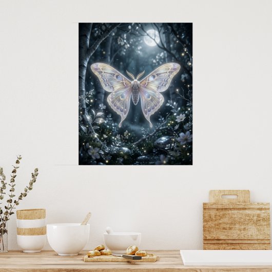 Moon Moth Celestial Night ポスター (キッチン)