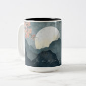 Moon Night Aesthetic White Mug ツートーンマグカップ (正面左)