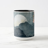 Moon Night Aesthetic White Mug ツートーンマグカップ (中央)