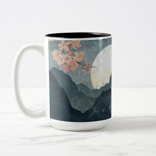 Moon Night Aesthetic White Mug ツートーンマグカップ (左)