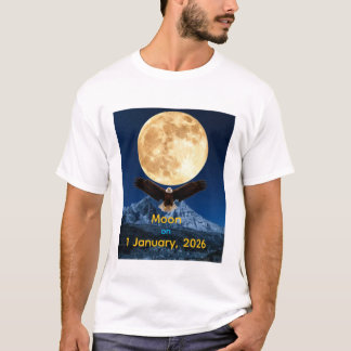 Moon on jaunary 1, 2026 tシャツ