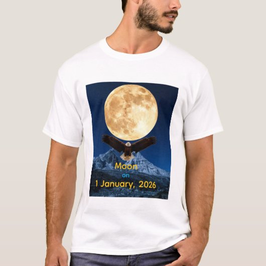 Moon on jaunary 1, 2026 tシャツ (正面)