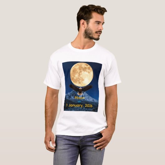Moon on jaunary 1, 2026 tシャツ (正面フル)
