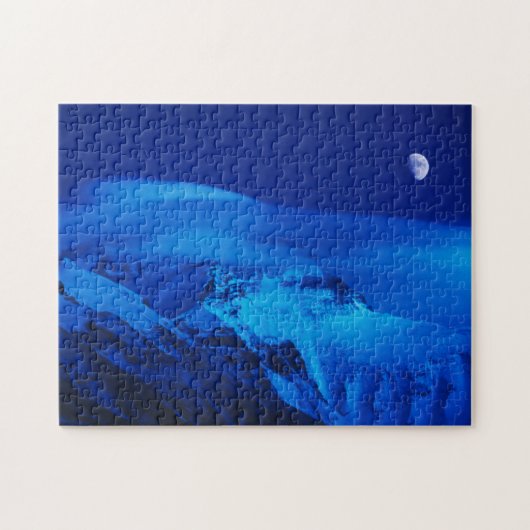 Moon Over Mt. Everest Tibet, China ジグソーパズル (横)