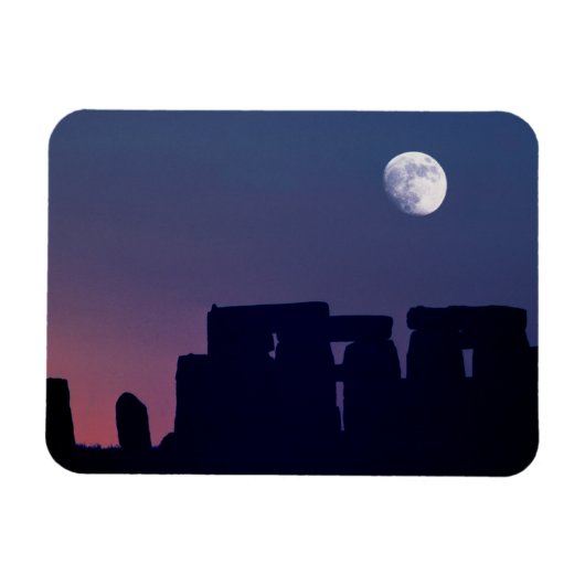 Moon Over Stonehenge | Wiltshire, England マグネット (横)
