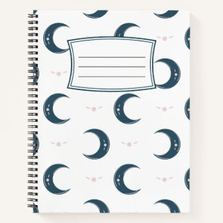 Moon Pattern Spiral Notebook 8.5x11 ノートブック