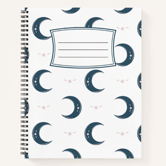 Moon Pattern Spiral Notebook 8.5x11 ノートブック (正面)