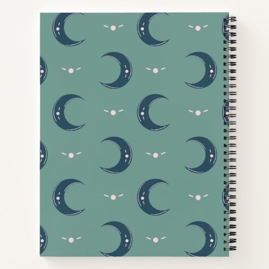 Moon Pattern Spiral Notebook 8.5x11 ノートブック (裏面)