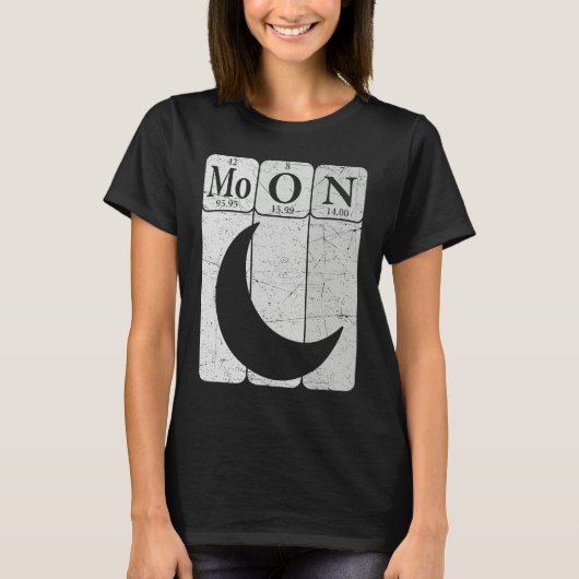 Moon Periodic Table Elements Moon Space Nerd Moon  Tシャツ (正面)