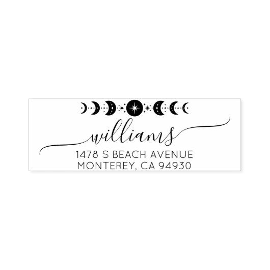 Moon Phase Celestial Wedding Name & Return Address セルフインキングスタンプ (デザイン)