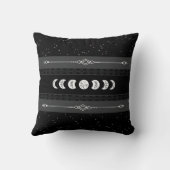 Moon Phase Lunar Cycle Black Night Celestial クッション (裏面)