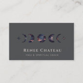  Moon Phase Stars Yoga Spiritual Healer 名刺 (正面)