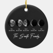 Moon Phase The Smith Family – オーダーメイドの名前と日付 セラミックオーナメント (裏面)