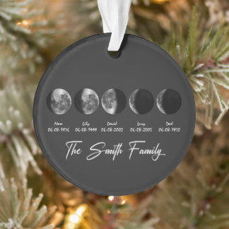 Moon Phase The Smith Family – Custom Names & Dates オーナメント
