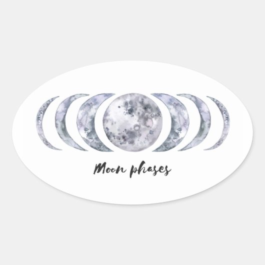 Moon Phases 楕円形シール (正面)
