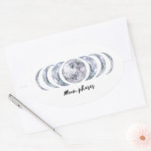 Moon Phases 楕円形シール (封筒)