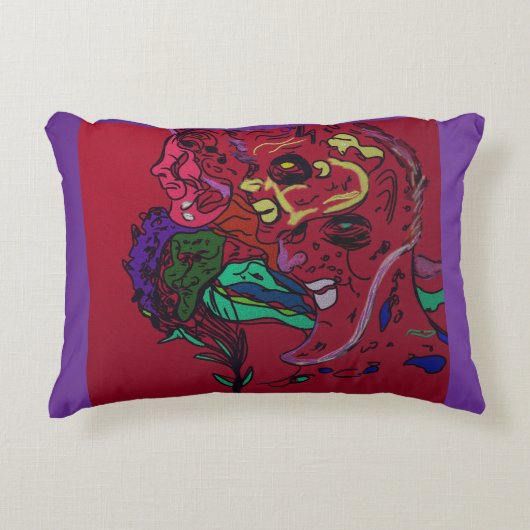 Moon Phases Abstract Art Accent Pillow アクセントクッション (正面)