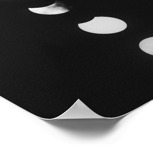 Moon Phases And Eclipse in Black and White Photo ポスター (角)