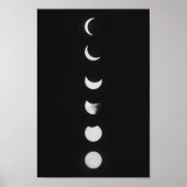 Moon Phases And Eclipse in Black and White Photo ポスター (正面)