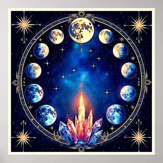 Moon Phases Crystal Cosmos ポスター (正面)