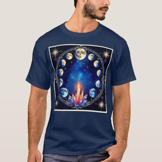 Moon Phases Crystal Cosmos Tシャツ (正面)