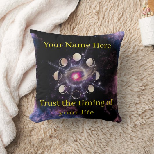 Moon Phases Decorative Pillow – Sacred Geometry &  クッション (ブランケット)