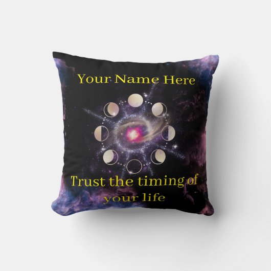 Moon Phases Decorative Pillow – Sacred Geometry &  クッション (正面)