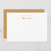 Moon Phases Golden Monogram Note Card ノートカード (正面/裏面)