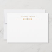 Moon Phases Golden Monogram Note Card ノートカード (正面)