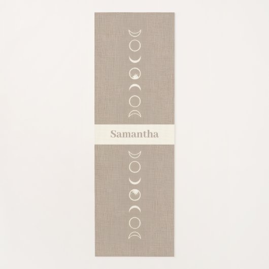 Moon Phases Microprint Boho Spiritual ヨガマット (正面)