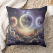 Moon Phases Over Clouds クッション (ブランケット)