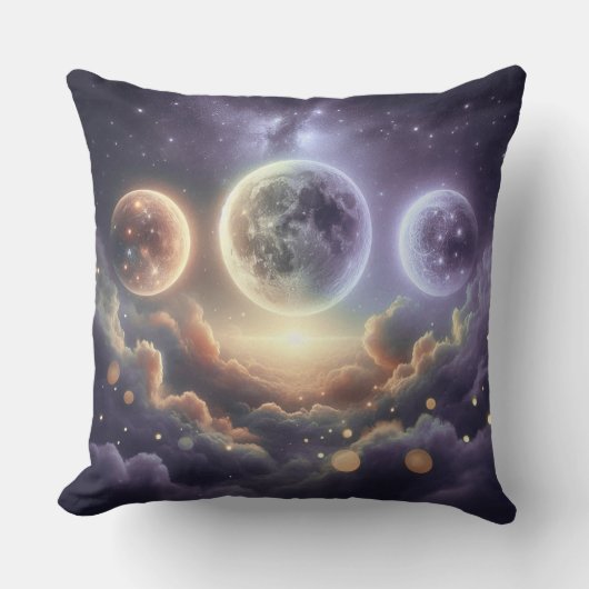 Moon Phases Over Clouds クッション (正面)