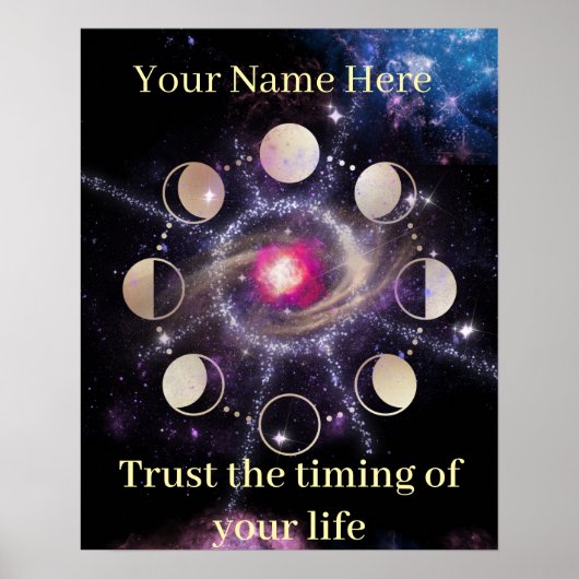 Moon Phases Sacred Geometry Wall Art ポスター (正面)