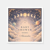 Moon Phases Space Baby Shower スタンダードカクテルナプキン (正面)
