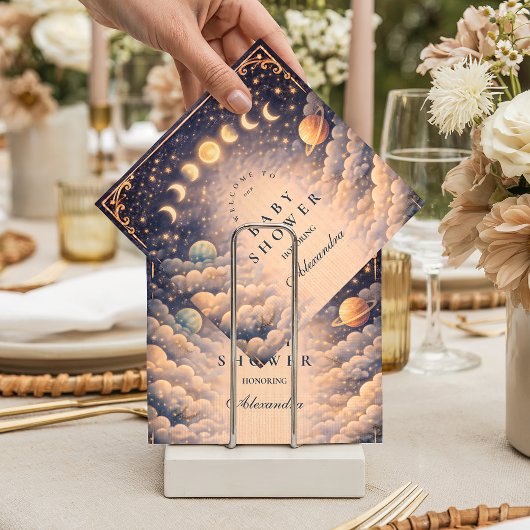 Moon Phases Space Baby Shower スタンダードカクテルナプキン