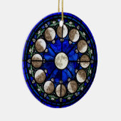 Moon Phases Stained Glass Circle セラミックオーナメント (右)