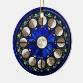 Moon Phases Stained Glass Circle セラミックオーナメント (左)