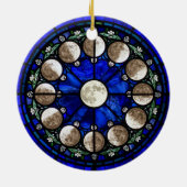 Moon Phases Stained Glass Circle セラミックオーナメント (裏面)