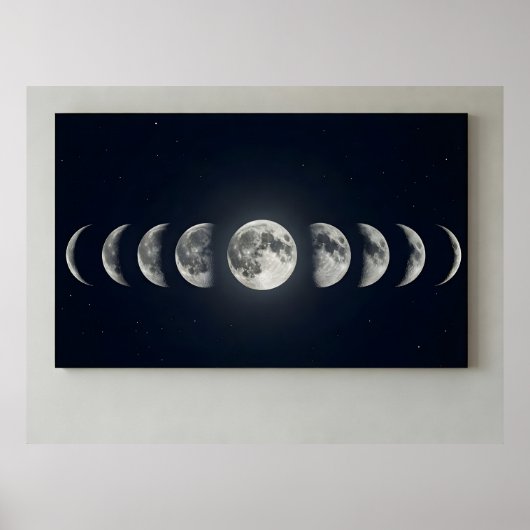 Moon Phases Wall Art Canvas Print ポスター (正面)