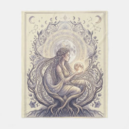 Moon Priestess Goddess フリースブランケット