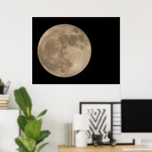 Moon Print Astronomy Lunar Full Moon Poster ポスター (ホームオフィス)