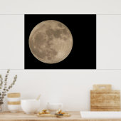 Moon Print Astronomy Lunar Full Moon Poster ポスター (キッチン)