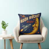 Moon Rocket Ride Vintage Pillow クッション (椅子)