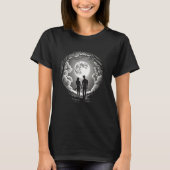 Moon Romantic Couples Moonlight Silhouette  1 Tシャツ (正面)