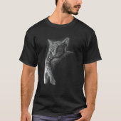 Moon Space Sleeping Baby Cat Tシャツ (正面)