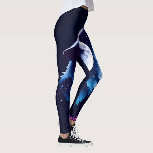Moon Spirit - Wolf Design Leggings - Tights レギンス (右)