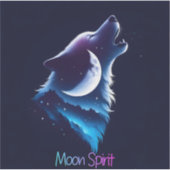 Moon Spirit - Wolf Design Sticker シール (正面)