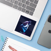 Moon Spirit - Wolf Design Sticker シール (ノートパソコンとiPhone)