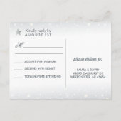 Moon & Starsティール(緑がかった色)金ゴールド&ホワイトマッチングRSVP インビテーションポストカード (裏面)