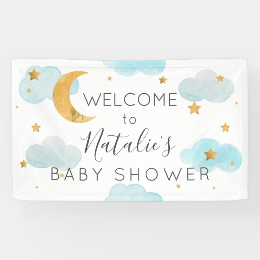 Moon & Stars baby shower banner 横断幕 (横)